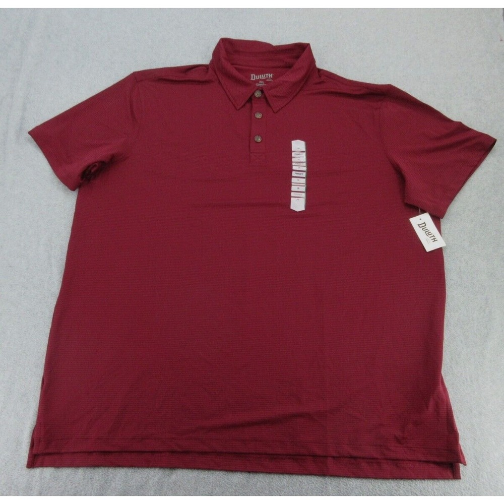 Duluth Mens Polo Shirt Standard Fit NWT Maroon Funk No! Micro Stripe 2XL